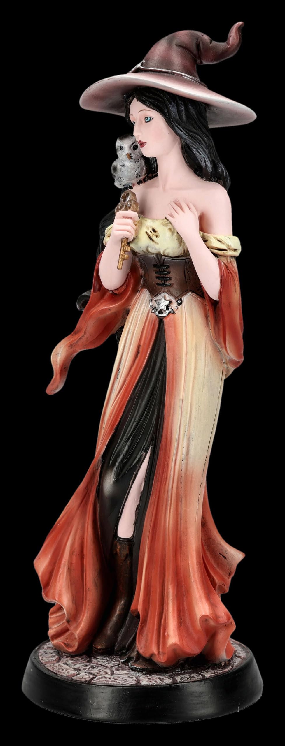 Figuren Shop GmbH Figura de bruja – Calidra, guardián de la llave, decoración de fantasía pintada a mano (21 cm), colección Tales of Aurelion, idea de regalo para protección y sabiduría