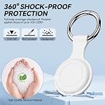 4-Pack IPX8 Waterproof for Airtag Holder, Soft Silicone Case Keychain Compatible with Apple AirTags 1st & 2nd Generation, Shockproof and Anti-Scratch Cover for Pet Collar, Keys, Bags, Luggages