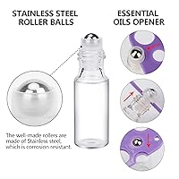 Vista 4 de Easytle Botellas enrollables de aceite esencial, paquete de 24 botellas enrollables de vidrio transparente de 0.17 onzas líquidas para aceites