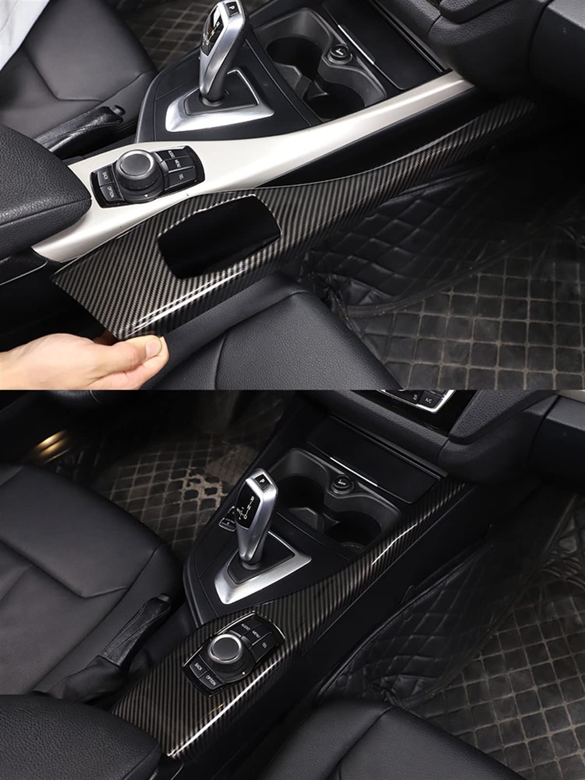 GRFIT Bello alla Moda Accessori Auto per 1 Serie 2 F20 F21 F22 F23 116I 118I 2012-2018 Multimedia Button Panel Cover Sticker ABS (Color : Matt Black)