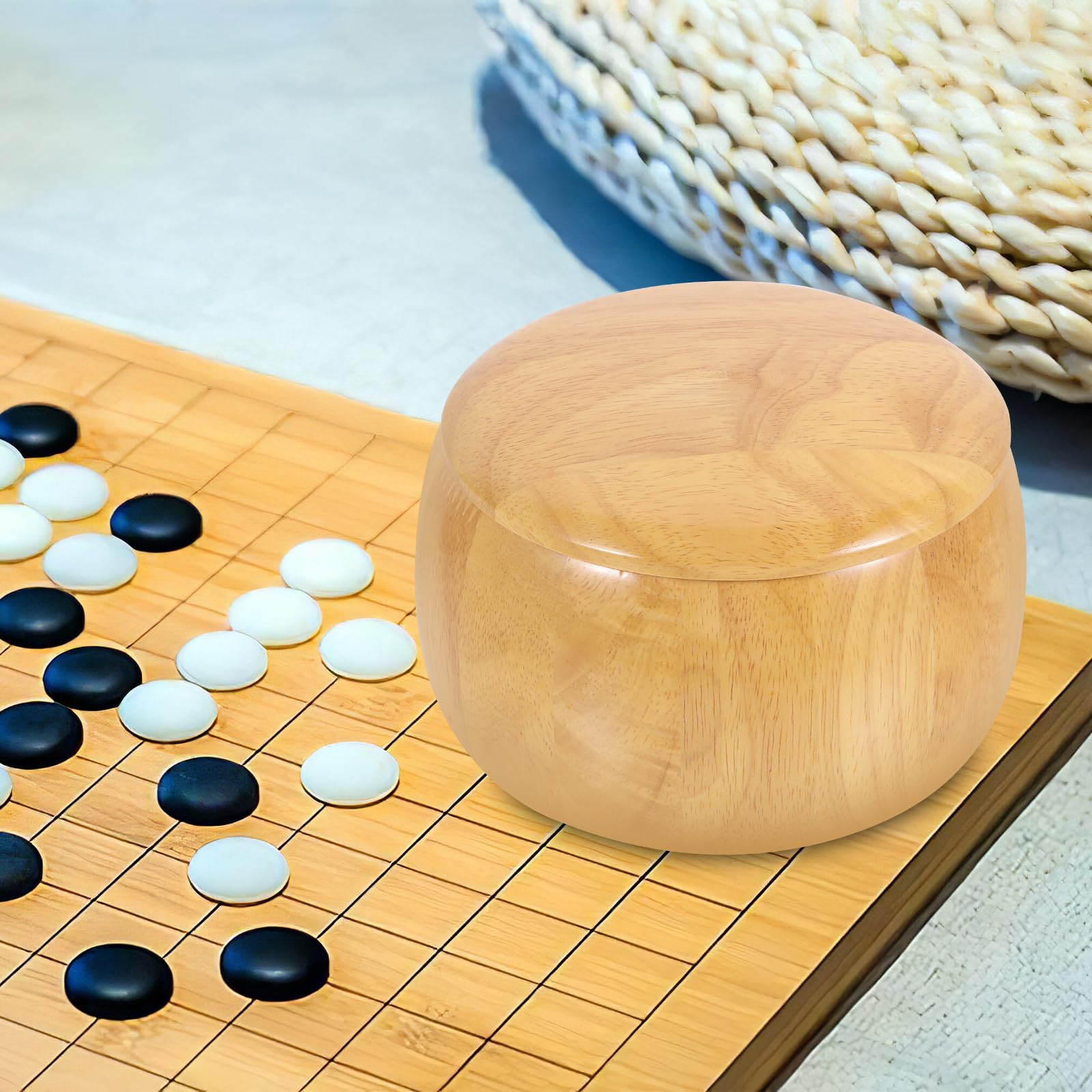 2 Pièces Boîte de de Jeu Go en Bois, Grosse, Portable et Légère