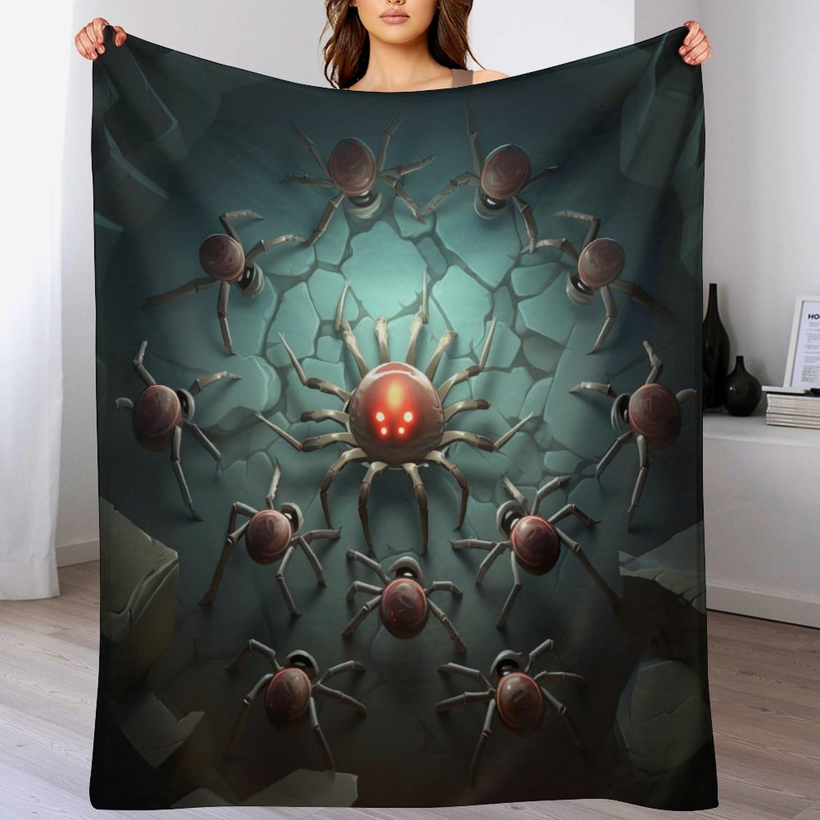 Couverture araignée chaude en flanelle polaire isolante toutes saisons