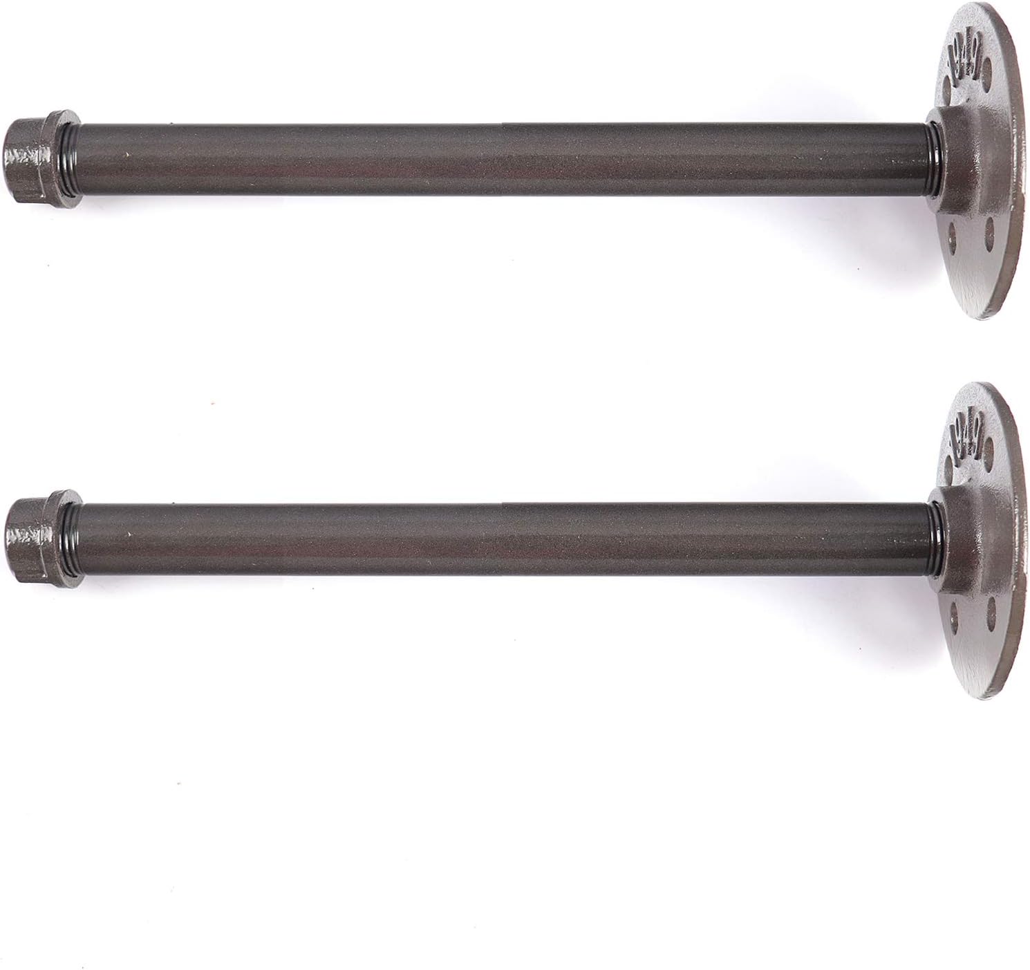 Rustic Shelf Brackets Industrial Iron Pipe Shelf Brackets 20mm / 25/32" Diameter 6 Pack in Grey