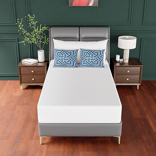 Miniatura 7 de PayLessHere Colchón individual de 10 pulgadas, de espuma viscoelástica de té verde, certificado CertiPUR-US, colchón de firmeza media, funda suave