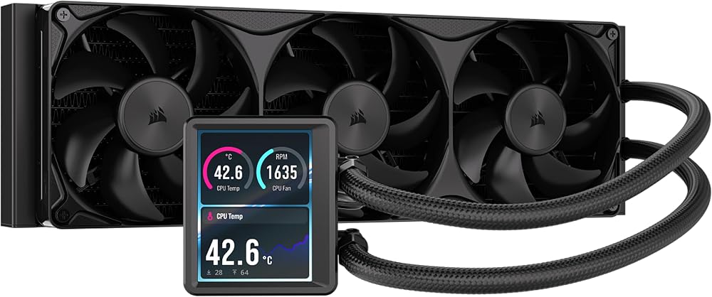 CORSAIR Nautilus II 360 RS LCD AIO 액체 CPU 쿨러 - 블랙 — 사진 1