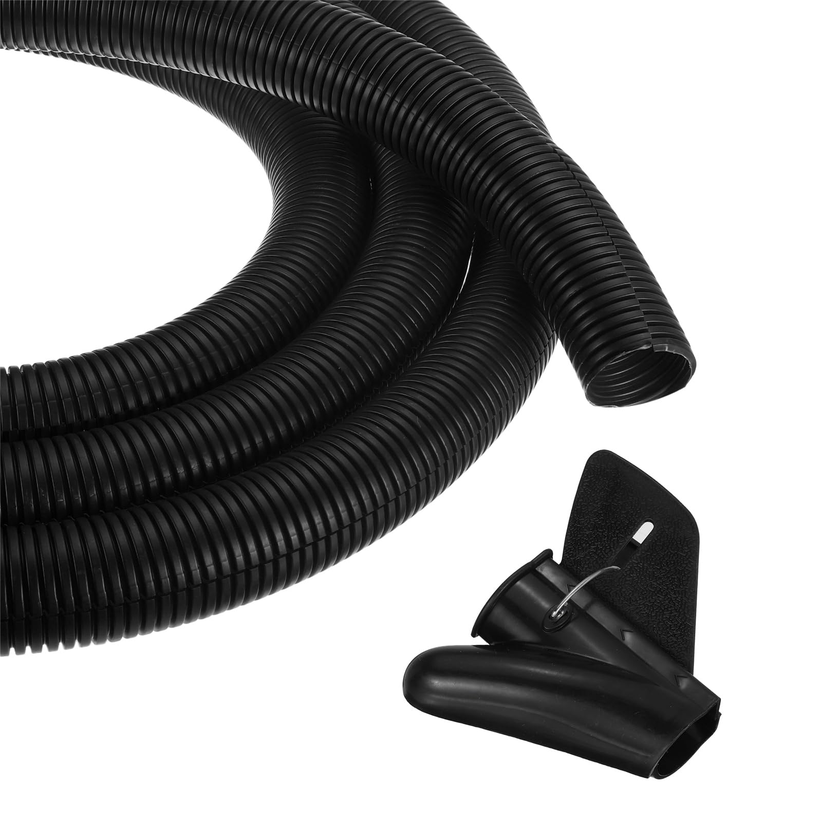 sourcing map 1 1/2 Inch 50ft Split Wire Loom Tubing, Flexible Cord Protectors with Installation Tool Cable Management Sleeve Conduits Cover for Office Home Electrical Automotive Wires, Black