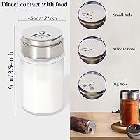 Vista 6 de Juego de 4 saleros y pimenteros, salero y pimentero con agujeros de vertido ajustables, recipiente de pimienta y sal con tapa de acero inoxidable