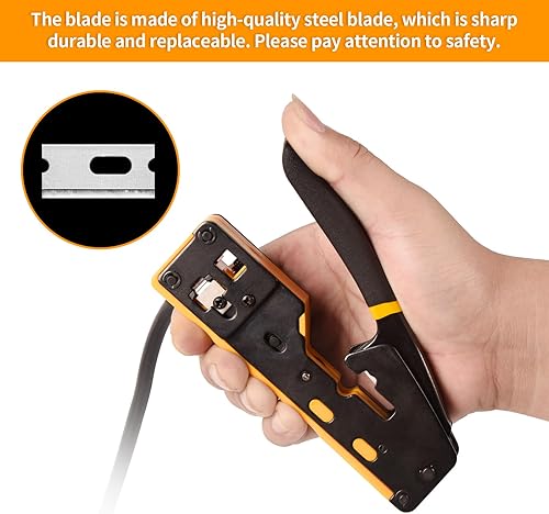 Miniatura 5 de Herramienta de crimpado RJ45RJ11RJ12 Cortador de crimpado Ethernet para Cat6a Cat6 Cat5e Cat5,6P8P, Herramienta de alambre todo en uno Ethernet