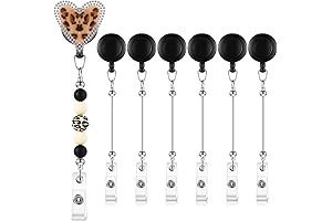 Six-Piece DIY Badge Reel Supplies for Beads and Blank Bars
