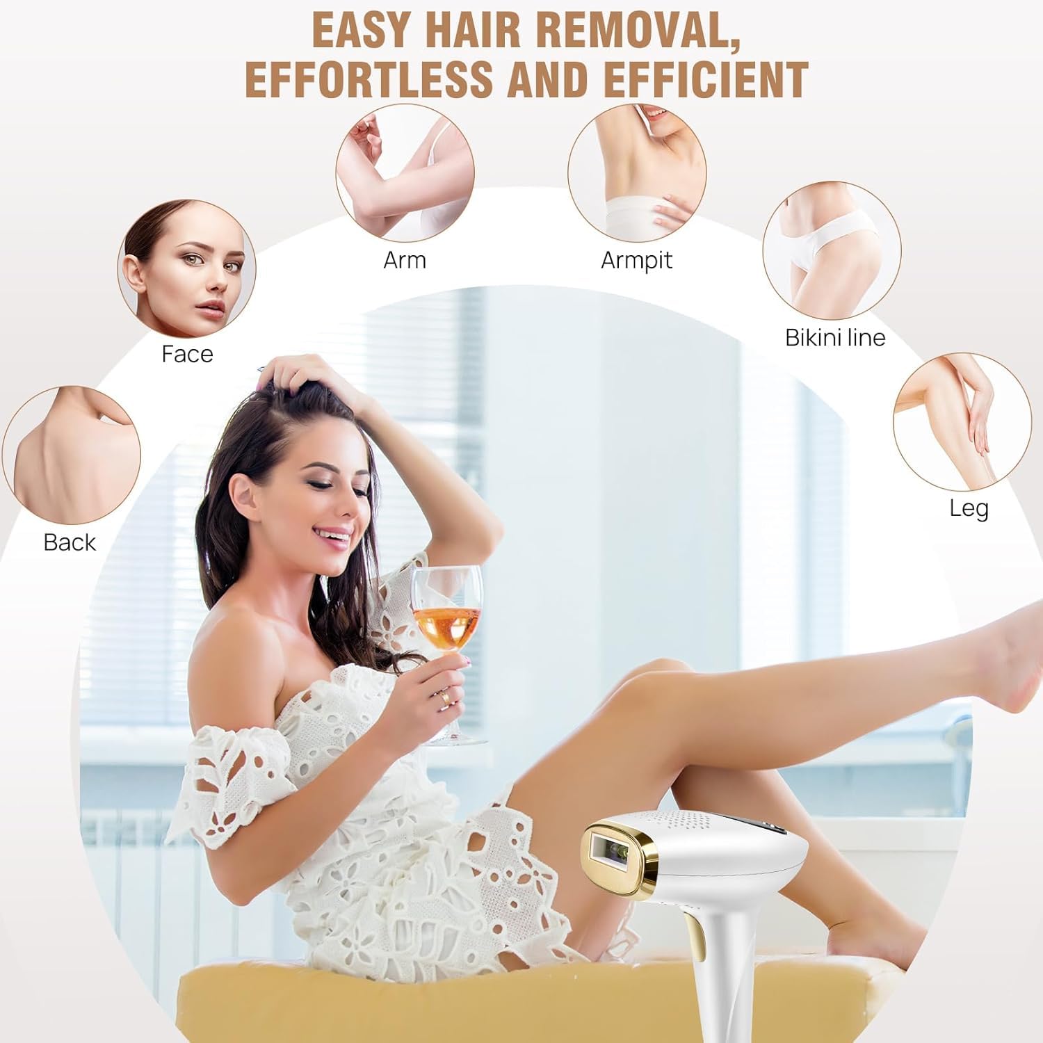 Dispositivo De Depilación, Removedor De Vello Facial Y Corporal 3 En 1 Para Mujer Con 9 Niveles De Energía, Cambio Libre Manual/automático, Luz Indicadora De Flash, Para Mujeres Y Hombres, Facial