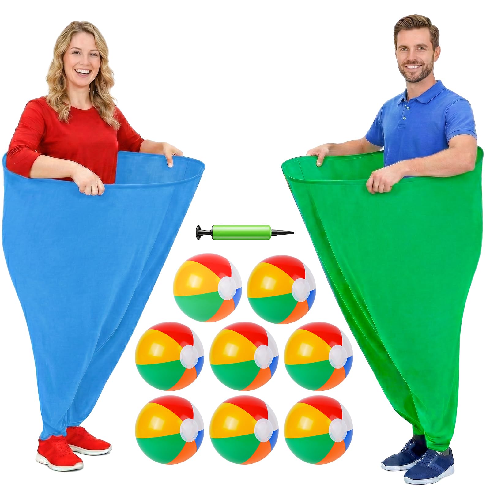 AIZHAZHA Granny Pants Yard Game, Super Giant Pants Set Outdoor Games for Adults, Funny Catching Ball Game with 8 Balls 2 Pants, Garden Lawn Tossing Games for Family Reunion Birthday Party Sports Day