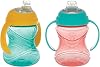 Nuby Clik-It Soft Spout No-Spill Training Sippy Cup with Handles - 2-Pack 10 oz - 4 Months - AquaRedOrange