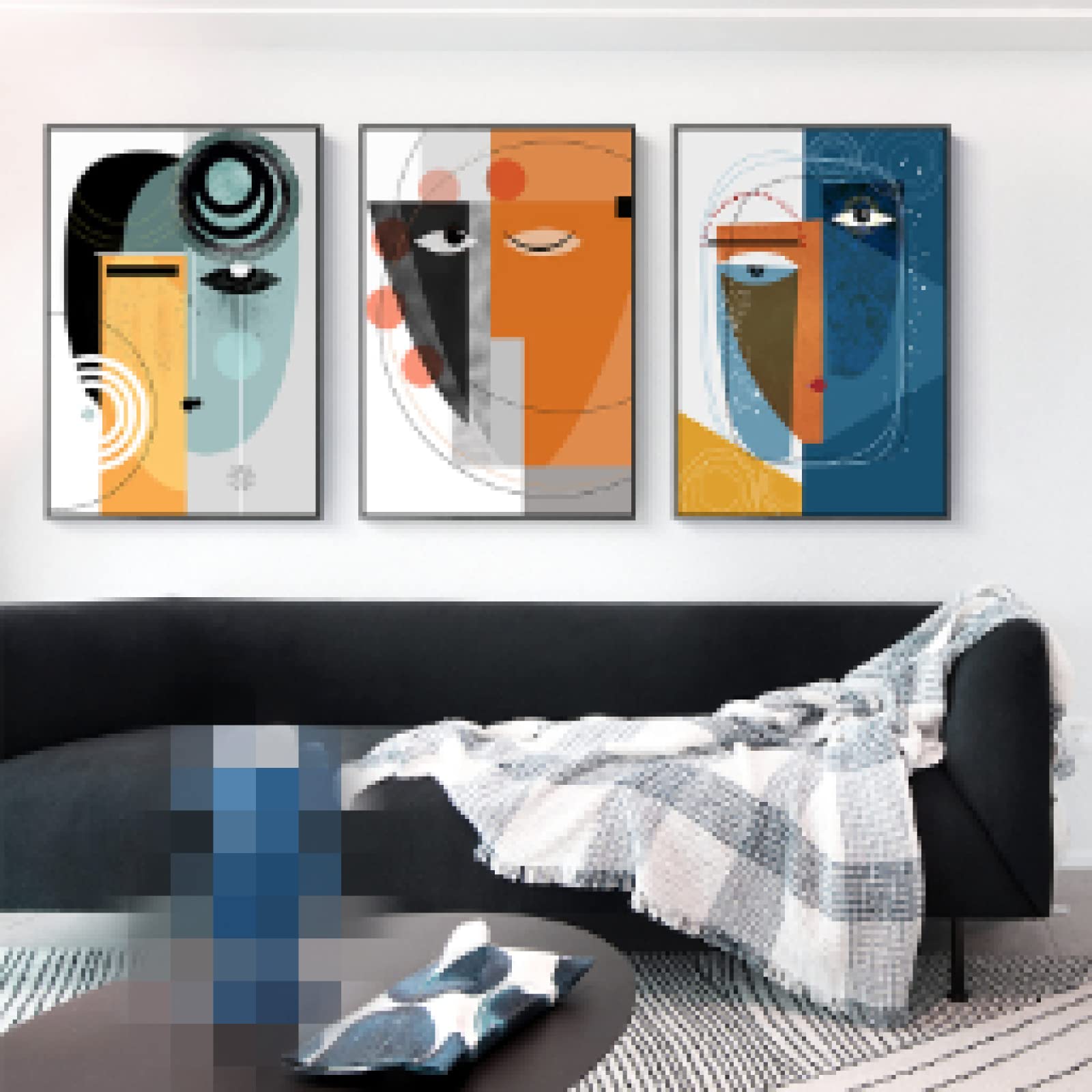 Visages abstraits et lignes géométriques : dites adieu aux murs vides grâce à ce triptyque - 8
