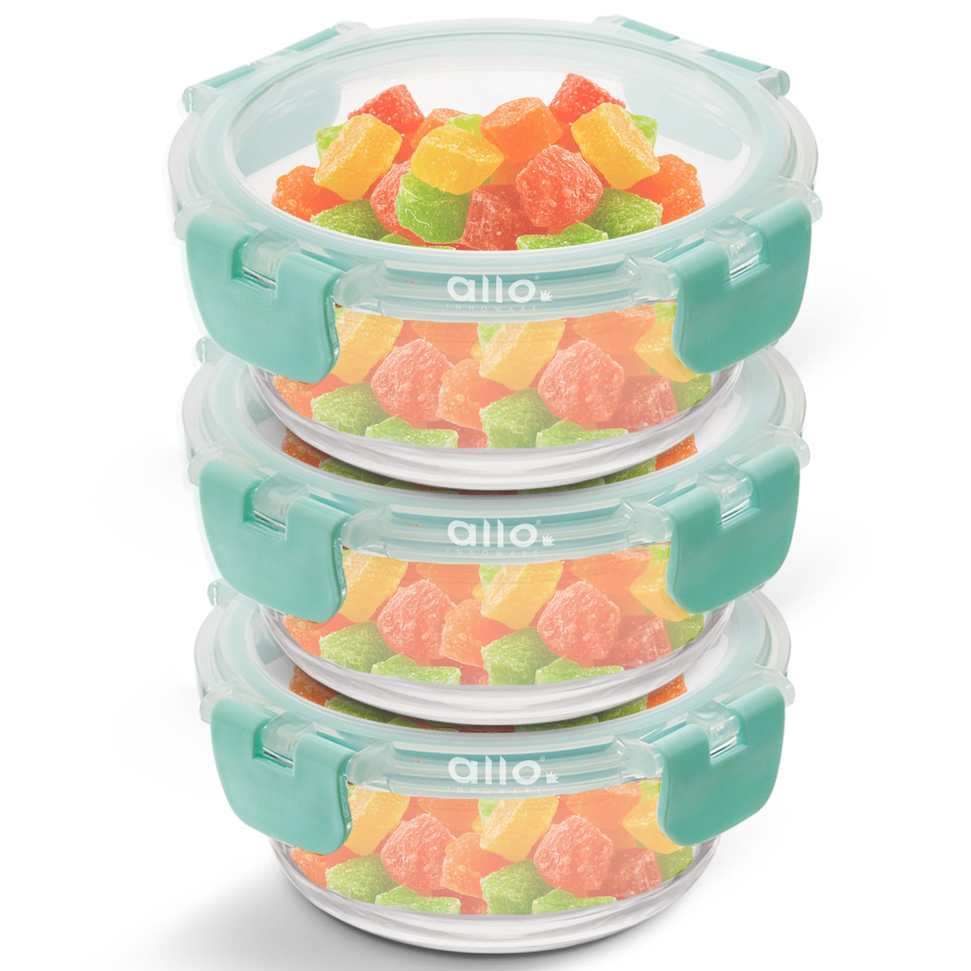 Allo Food Safe Glass Containers With Lids With Break Free Lock,Oven Microwave Safe Containers,High Borosilicate Meal Prep Glass Food Storage Containers For Kitchen,Set Of 3,215Ml,Round,Transparent (B0CG5N6FKC) Amazon Price History, Amazon Price Tracker
