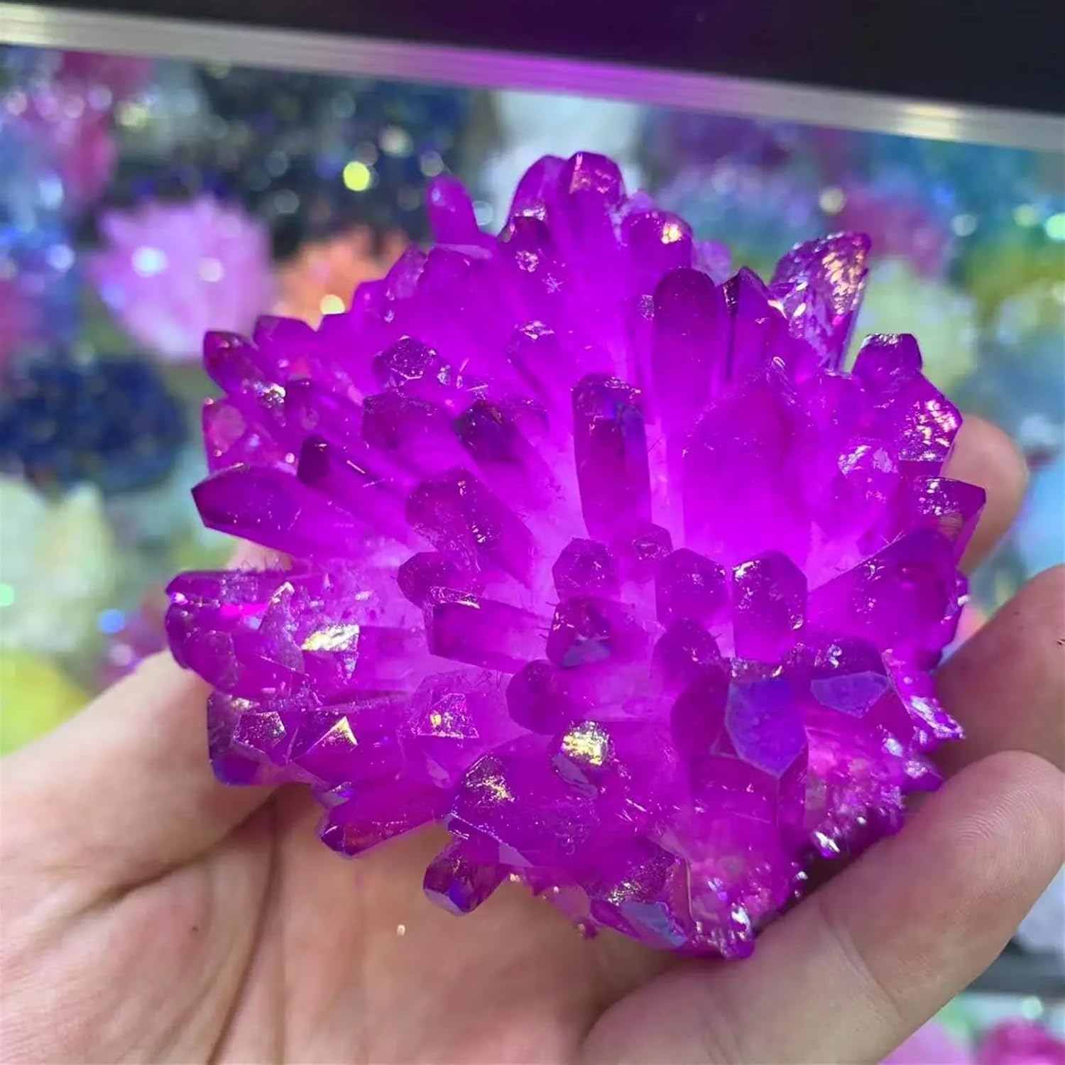 Rainbow Halo Crystal Quartz Cluster Aura Home furnishings Room Decoration Stone Gifts Home Decor