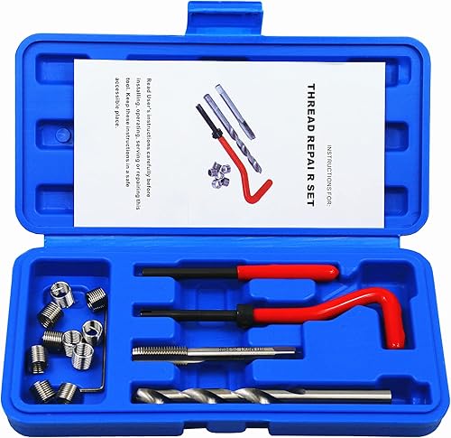 Kit de reparación de roscas M9 x 0.049 in Kit de reparación de rosca métrica Kit de inserción de reparación de rosca compatible con juego de