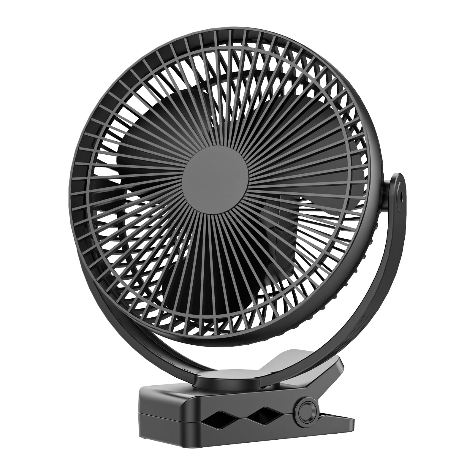 ATEngeus Mini ventilatore USB 8 pollici con batteria 10000 mAh, portatile piccolo ventilatore da ufficio, 4 velocità, doppia rotazione a 360°, con cavo USB, adatto per famiglie, uffici