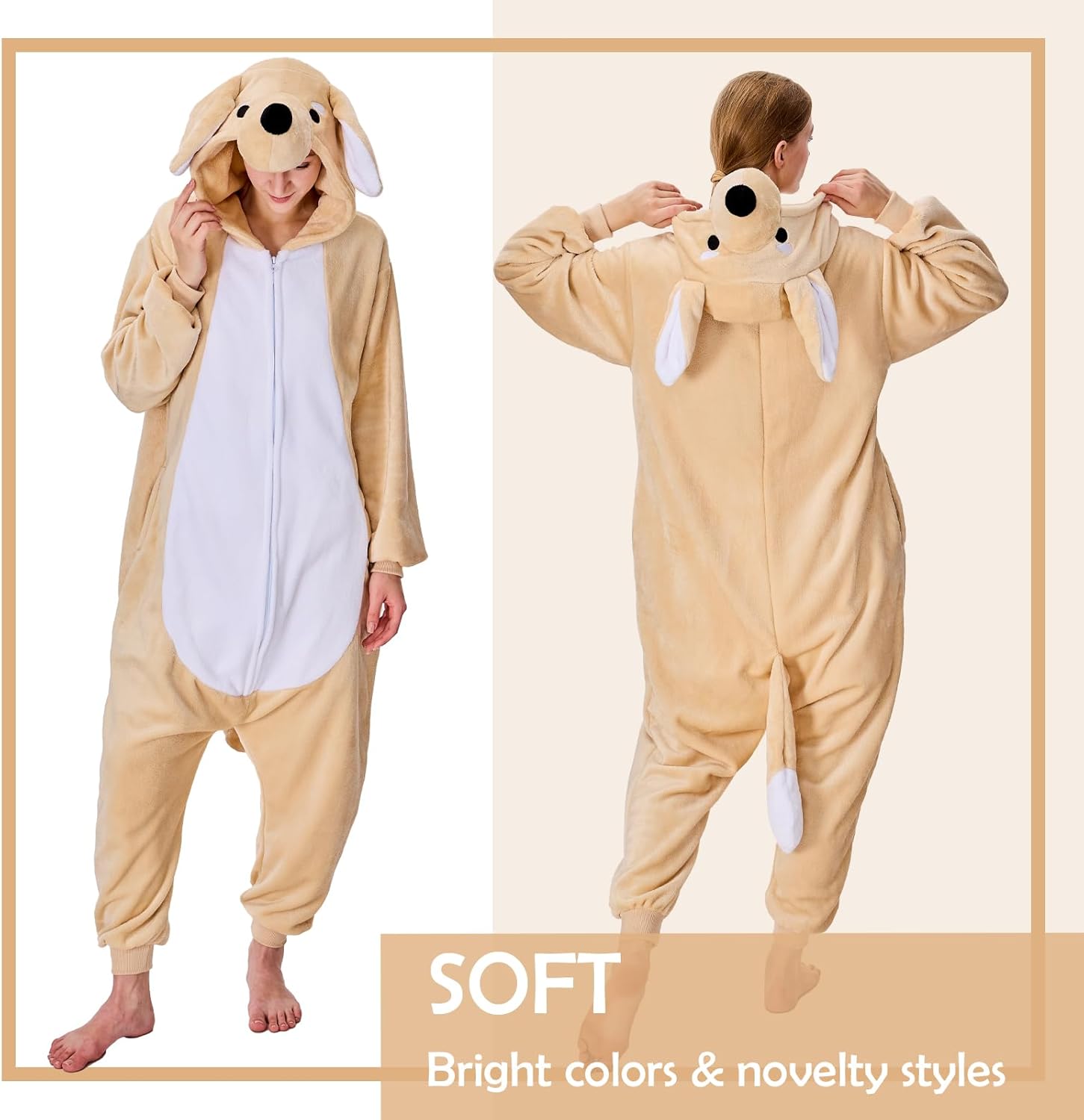 NEWCOSPLAY Unisex Adult Onesie Pajamas Animal One Piece Costume Cosplay Sleepwear - Image 3