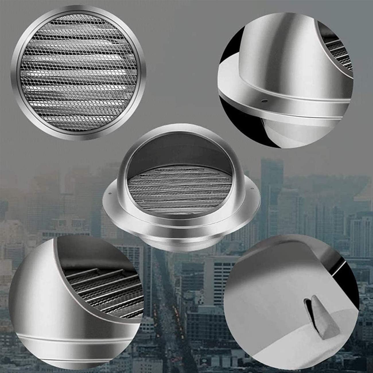 Stainless Steel Chimney Cowl Cap - Anti Downdraught Bird Guard & Drip Deflector with Fly Screen All-Purpose Grille for 160mm & 180mm Chimneys - & Weather Resistant