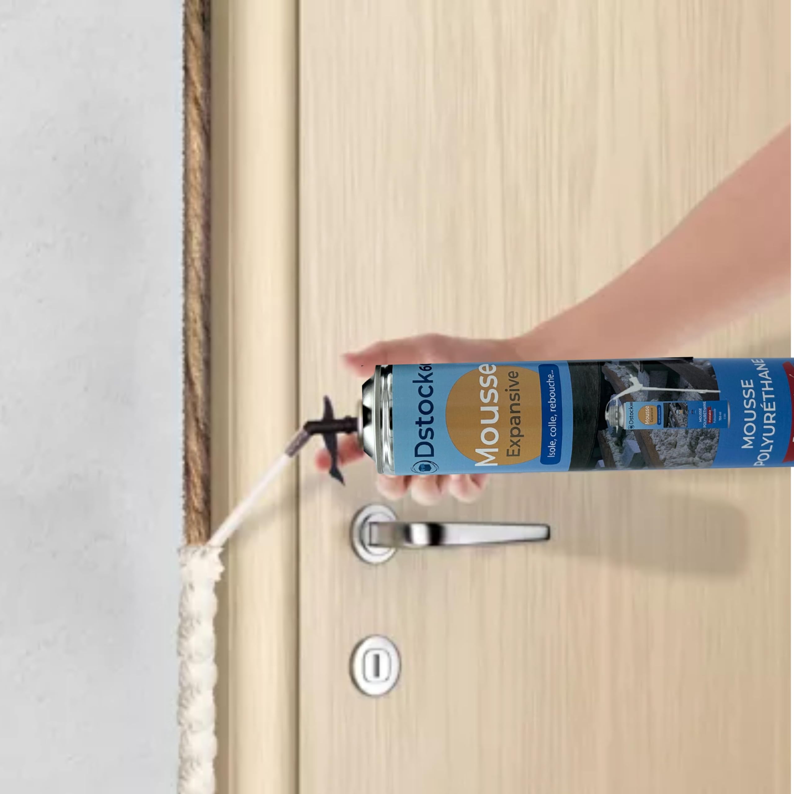 DSTOCK60 - Mousses expansives manuelles et pistolables 750 ML + 1 Nettoyant Mousse + 1 Pistolet - Mousse polyuréthane Professionnelle - Isole, Colle et rebouche - Extérieur et intérieur