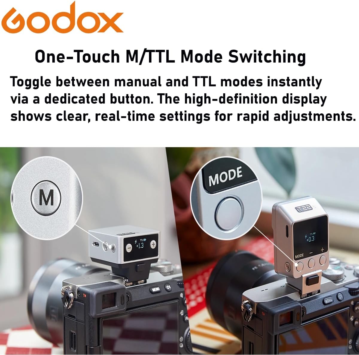 Godox IT22 C TTL Mini Flash, iT22C Flash for Canon, GoDox Mini Flash, 700+ Flashes /1.5 s Recycling/1/32～1/1, Adjustable in ±1/3 Increments/USB-C Charging/HotShoeTrigger, W/Spreader&Color Filters