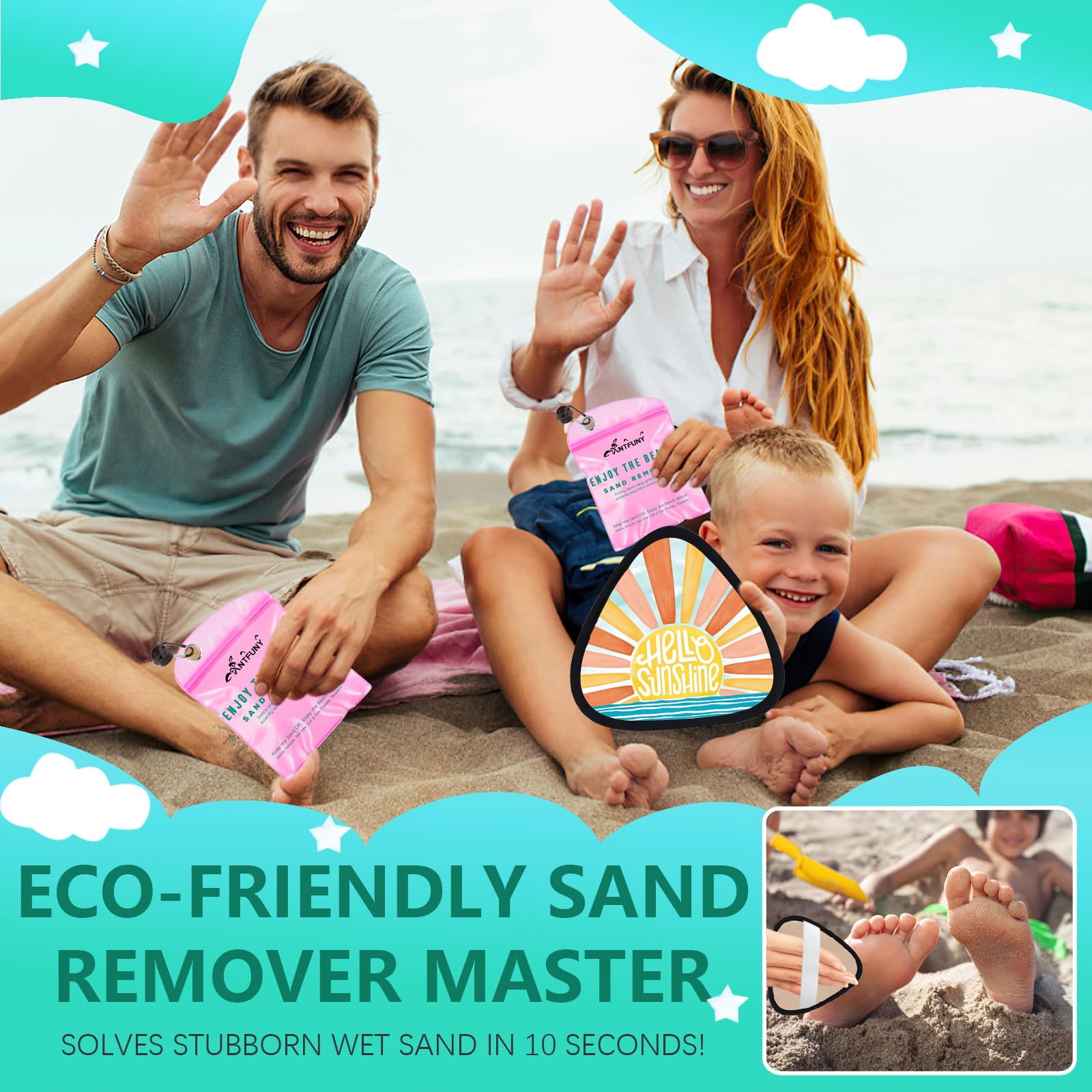 Antfuny Triangle Sand Remover for Beach Eraser Women Beach Essentials Summer Vacation Travel Hawaiian Coconut Butter Whipped Summer Vacation Must Have Hawaii Trip Essential Honeymoon Gift