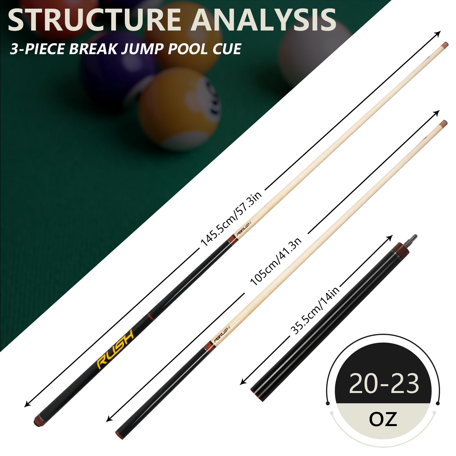 Amazon.com : CUEELF Heavy Hitter Jump Break Pool Cue 20oz 21oz