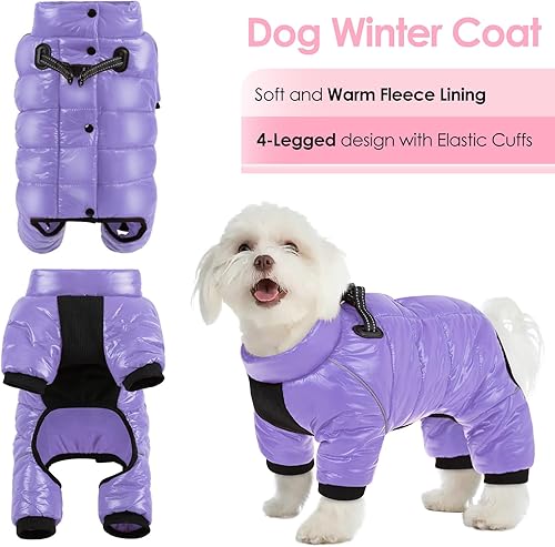 Miniatura 2 de AOFITEE Abrigo para perro, chaqueta impermeable para invierno para perro, traje de nieve cálido de cuerpo completo, chaleco de forro polar con