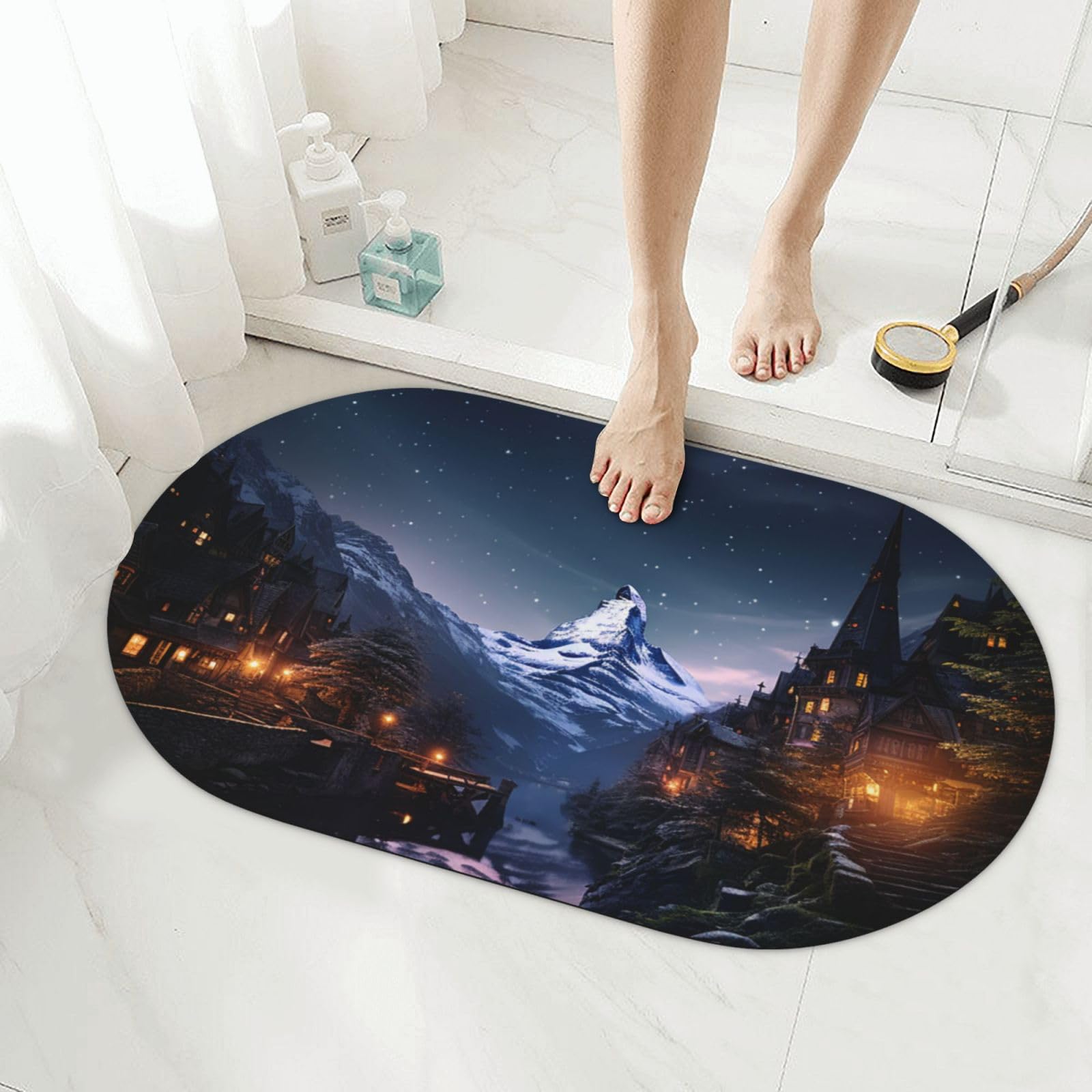 Tapis de bain séchage rapide en pierre douche et baignoire