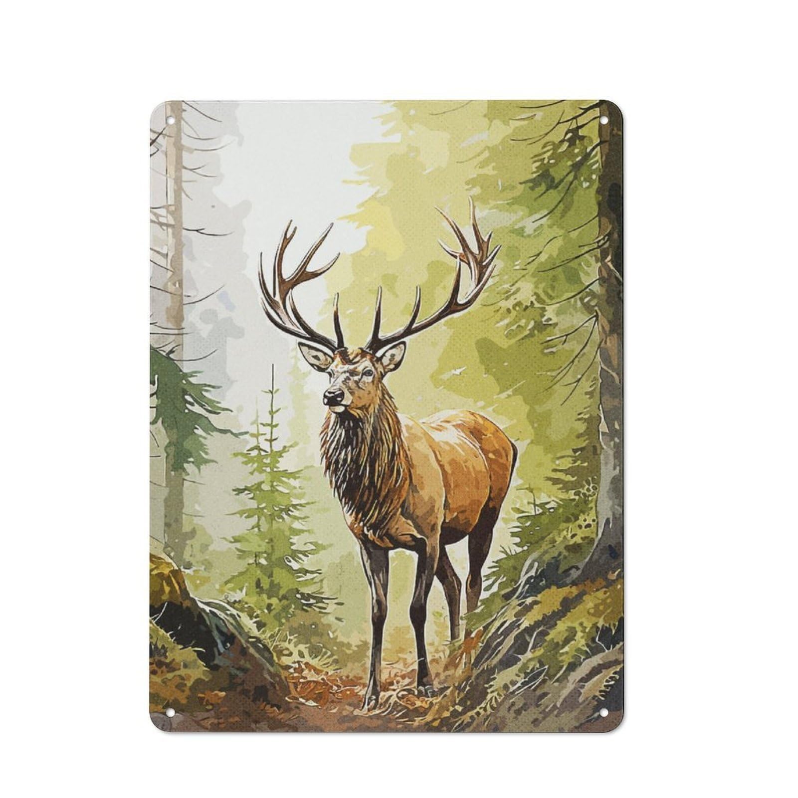 Junmoney Wild Deer Retro Tin Sign 40X30cm For Man Cave Or Games Room, For Collectors Decorating Games Rooms And Man Caves