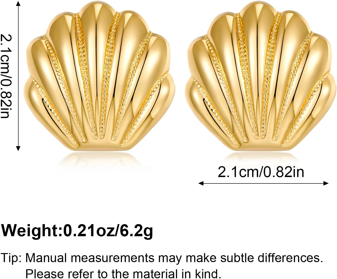 Clip On Earrings Gold Plated Shell Studs for Non Pierced Ear Dainty Seashell Studs Fashion Summer Jewelry - Image 6