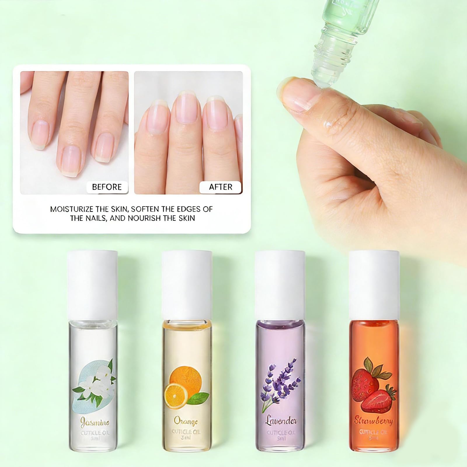 Nail Oil Per Unghie E Cuticole, 4pc Cuticole-per Olio-unghie Per La Cura E Il Rinforzo Delle Roll On Treatment Per-unghie Danneggiate Olio-per-cuticole Delle Mani E Dei Piedi
