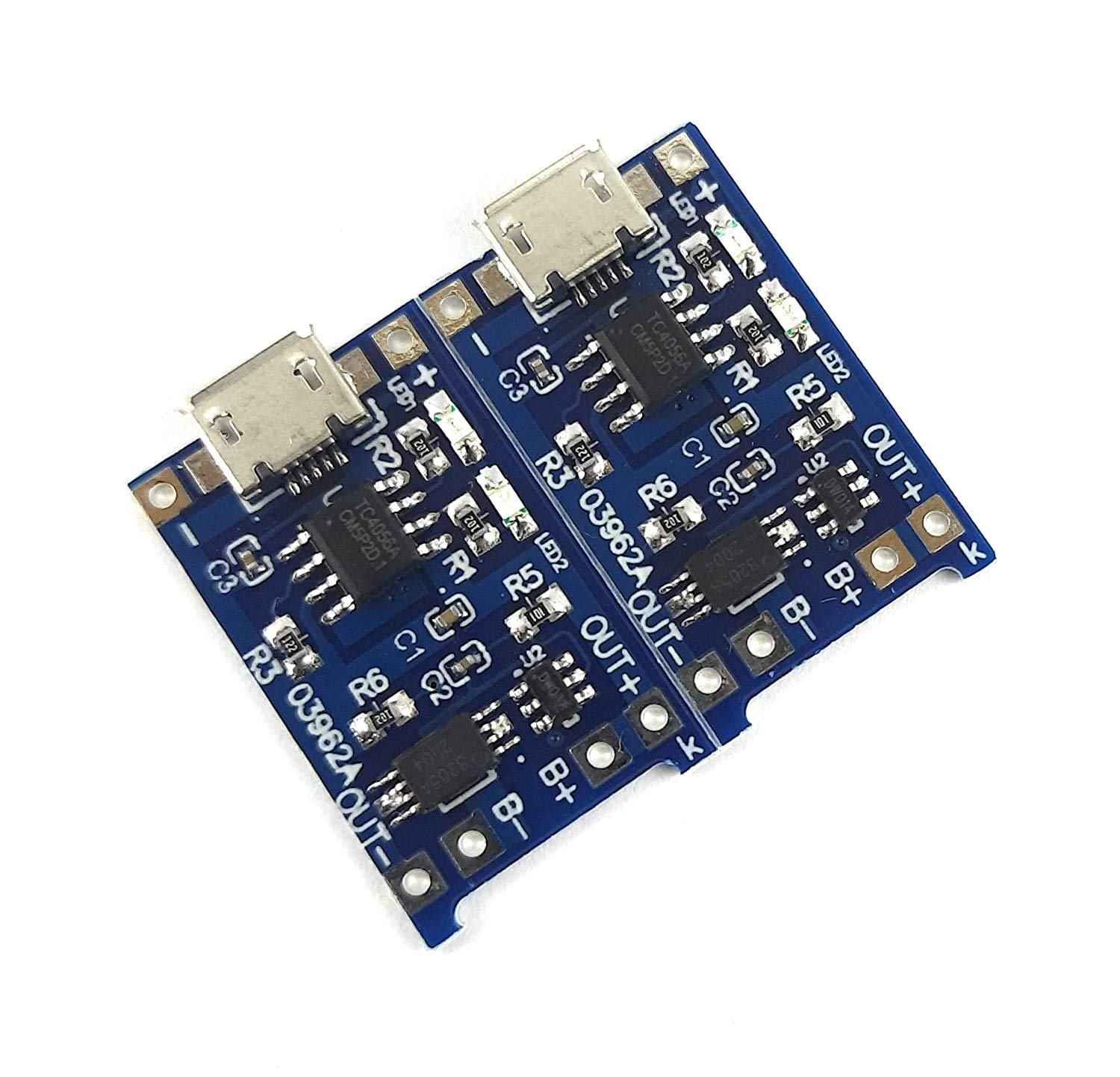 Stookin USB 5V 1A 18650 TP4056 Lithium Battery Charging Module Board with Protection ( Pack of 2 )