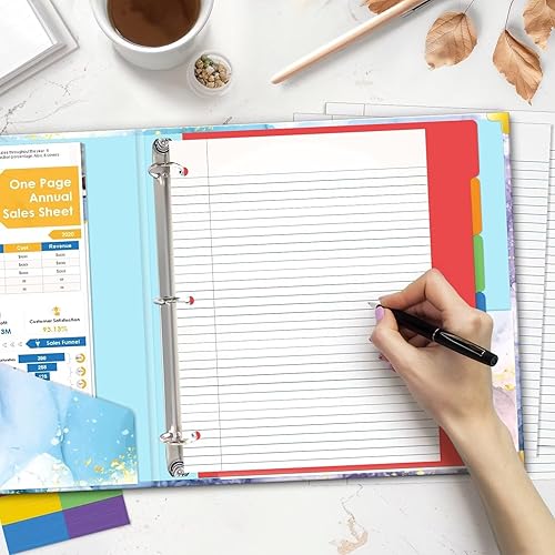 Miniatura 4 de Carpeta de 3 anillos, carpeta de tres anillos para papel tamaño carta, carpeta de anillos redondos de 1 pulgada con divisores, organizador