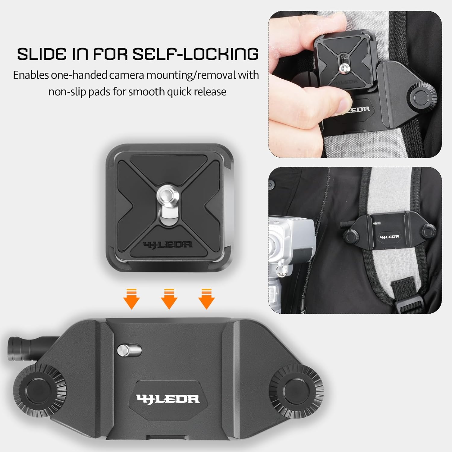 Dual Camera Harness,Camera Clip Kit,Camera Backpack Strap Clip Quick Release for Backpack Straps