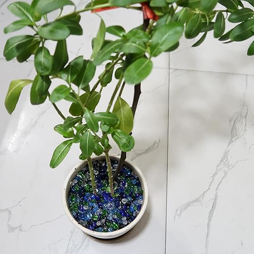 Miniatura 3 de SMANTA Cuentas de cristal de mar irregulares multicolor de 0.9 libras, pequeñas cuentas de vidrio para acuario, piezas de vidrio triturado pulido