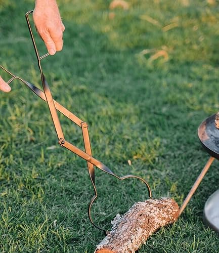 Miniatura 6 de Bettermade Pinzas para chimenea de 26 pulgadas, agarrador de leña para exterior, pinzas de hierro resistentes, herramientas para fogatas interiores