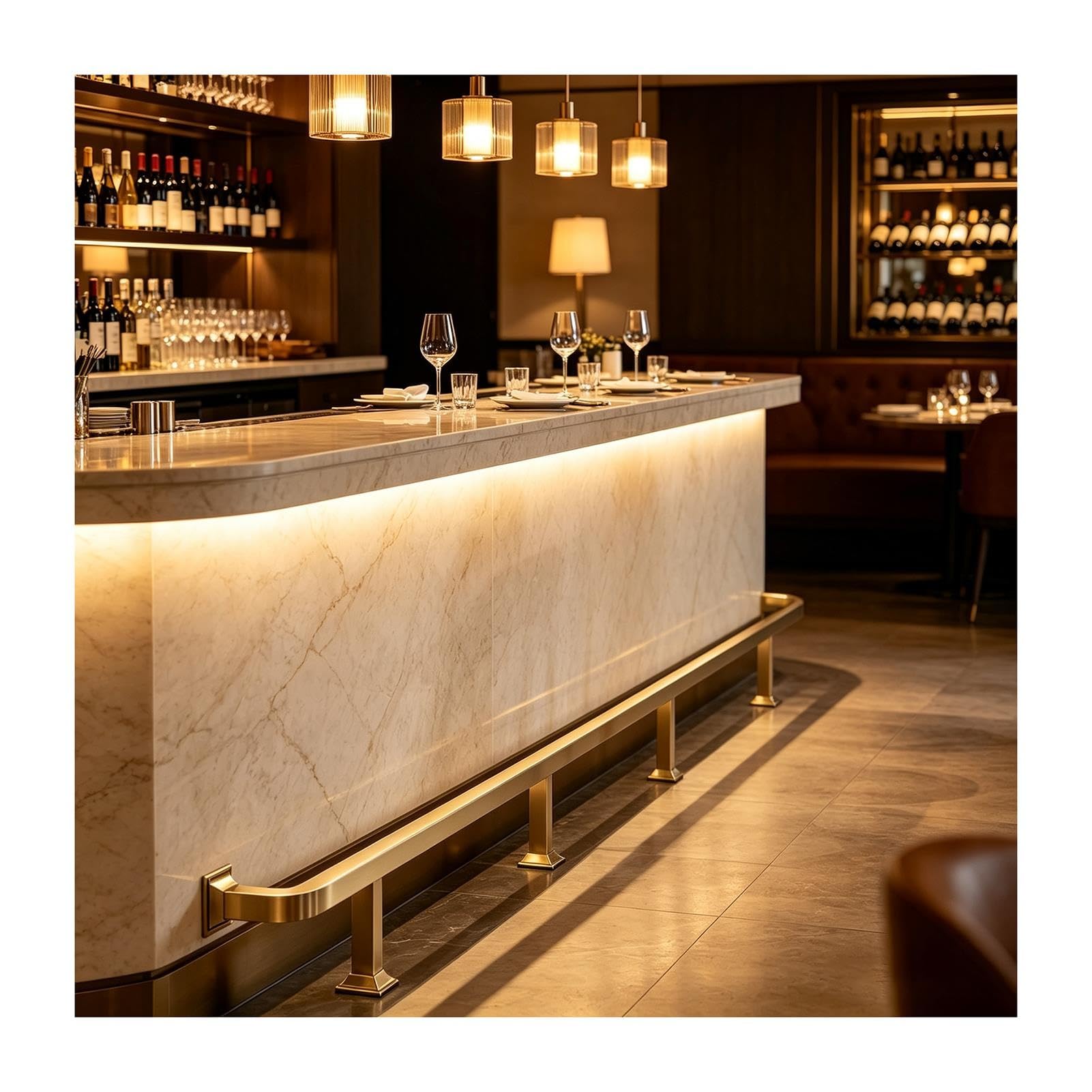 Barra Poggiapiedi In Acciaio Inox Per Bar Domestico Ristorante Isola Cucina