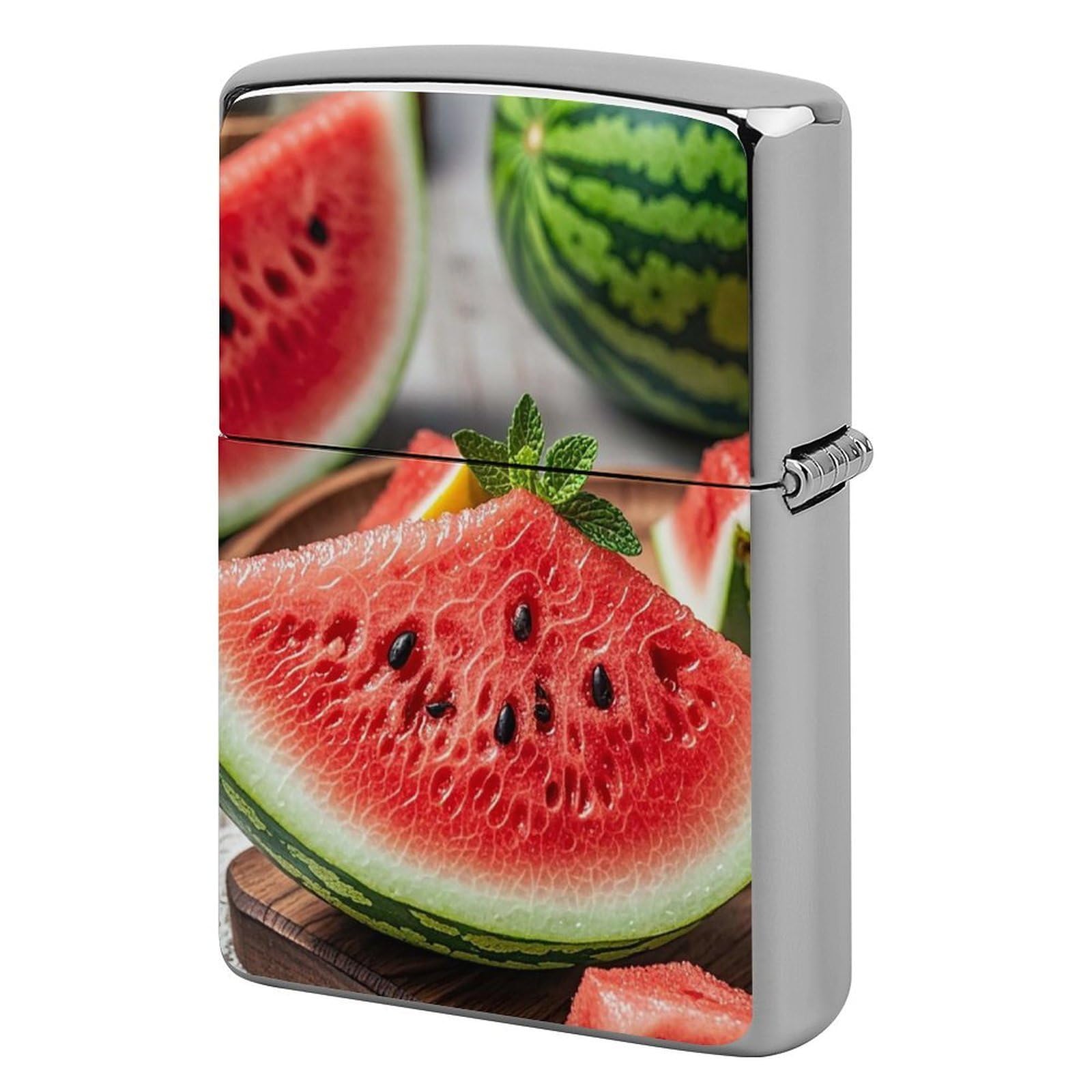 Watermelon Lemon Lighter Case for Men, Personalized Lighter Cover for Valentine's Day Gifts, Flip-Top Lighters Shell for Outdoor, Portable Lighters Protective Sleeve