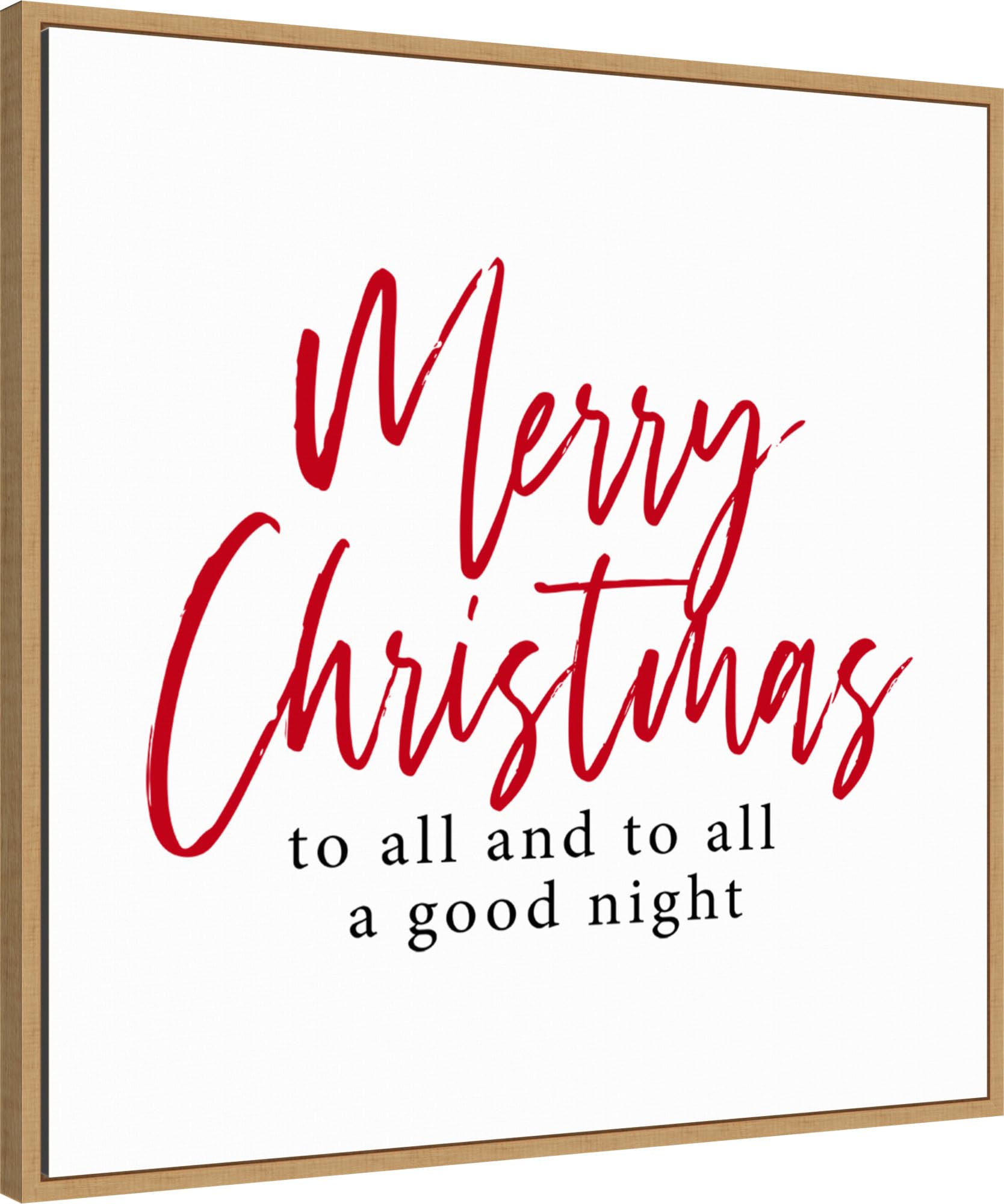 Amanti Art Framed Canvas Wall Art 30x30 Merry Christmas to All Script Portfolio, Framed Wall Art Canvas, Holidays Artwork, Modern Decor, Large Poster Painting for Living Room, Bedroom,