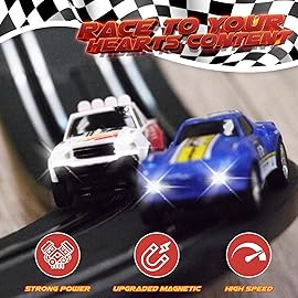 Slot Car Race Track Sets, Race Car with 4 High Speed Cars, Race Tracks for Kids Ages 4-8, Electric Slot Car Race Track Sets, Remote Control Car, Gifts Toys for Boys - 330\' Raceway