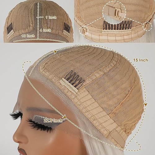 Miniatura 6 de Maycaur Pelucas de cabello sintético de color azul verde con línea de pelo natural larga y lacia resistente al calor pelucas sintéticas sin encaje