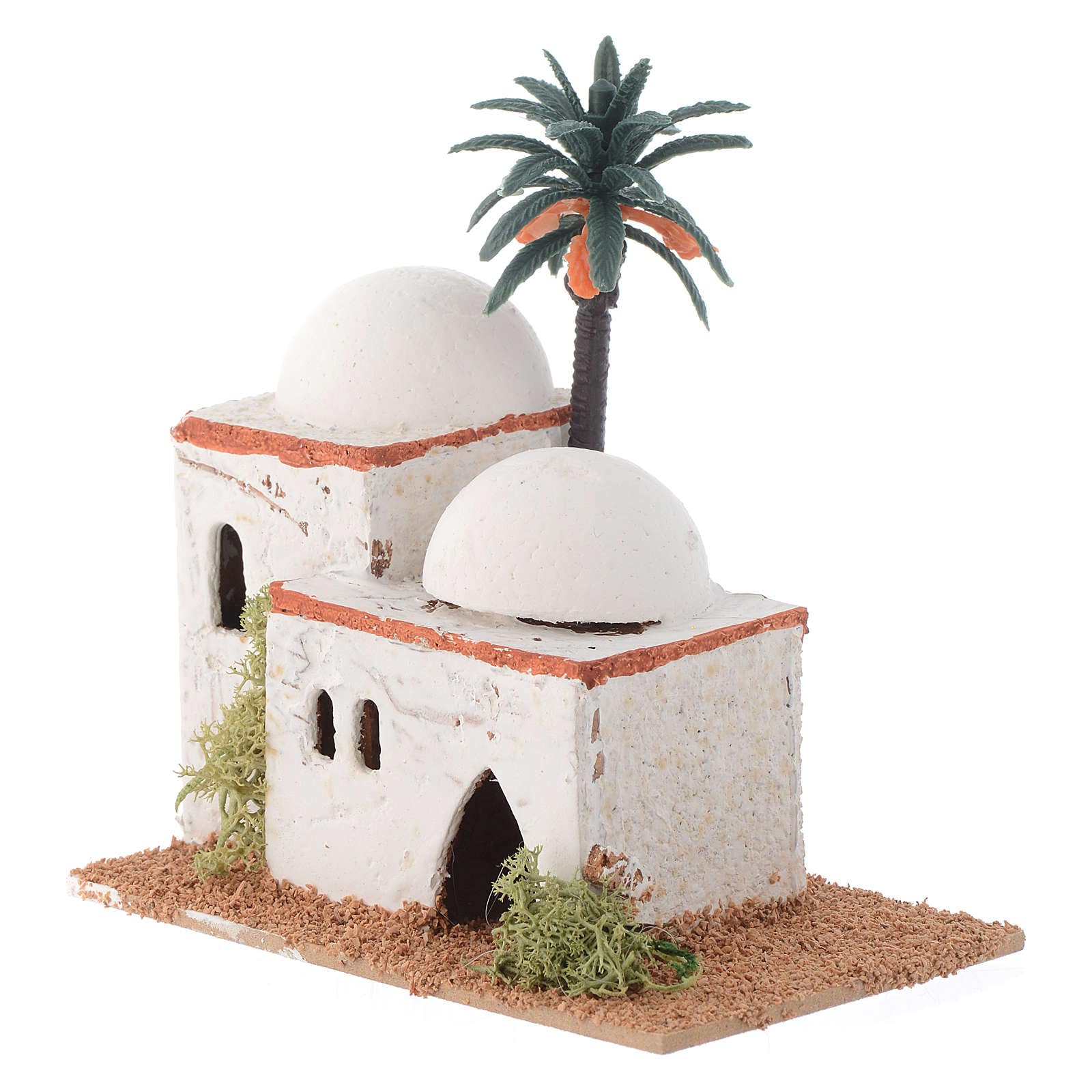 Holyart Arabisches Haus mit Palme 13x12x7cm für Krippe