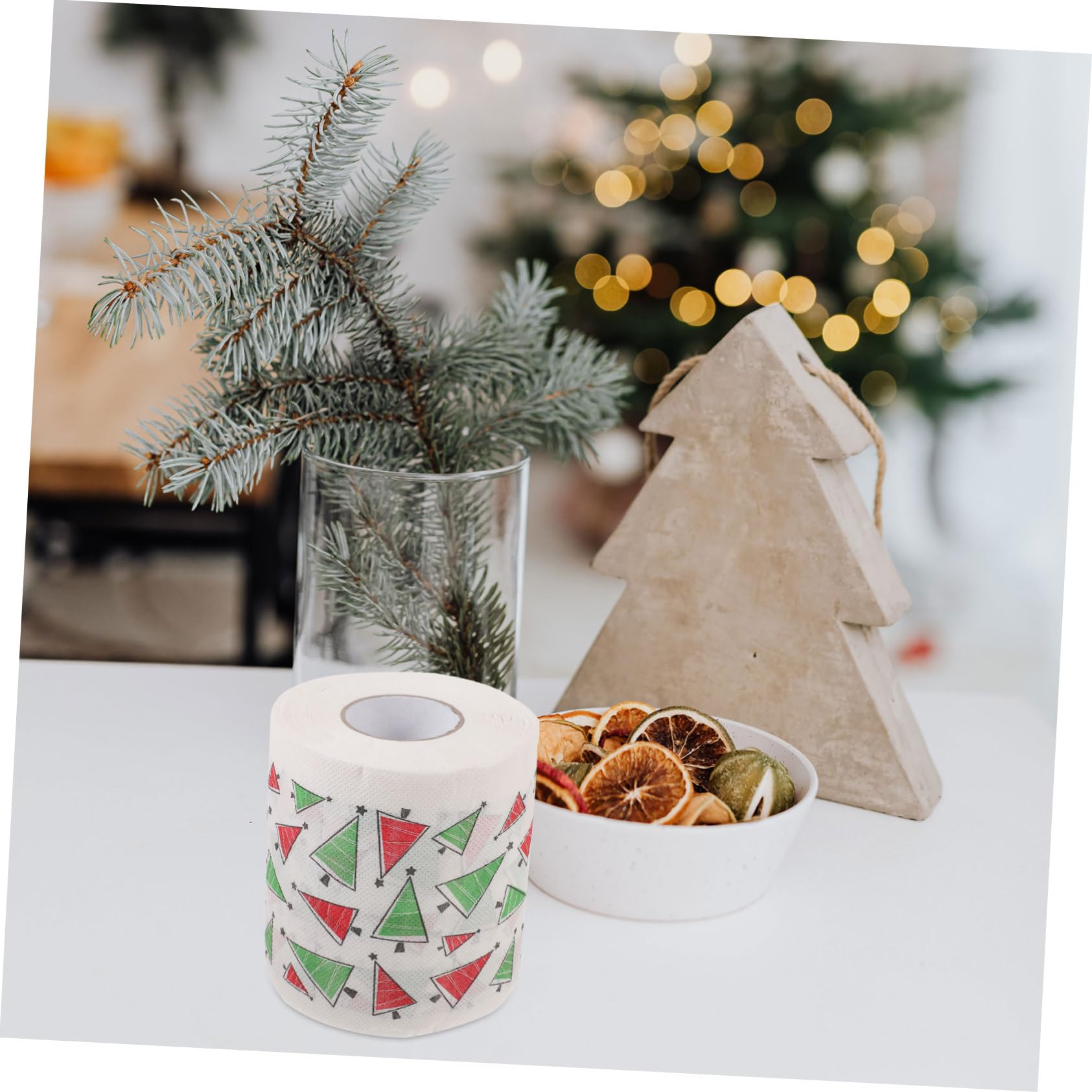 5 Tovaglioli Natalizi Igienica Spessa e Assorbente con Disegni Festivi Albero e Regali per Cucina e Natale