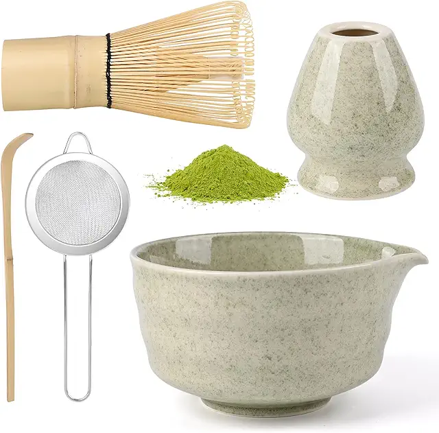 Kit Matcha 5 Pièces - Ensemble Complet Bol Matcha, Fouet et Accessoires