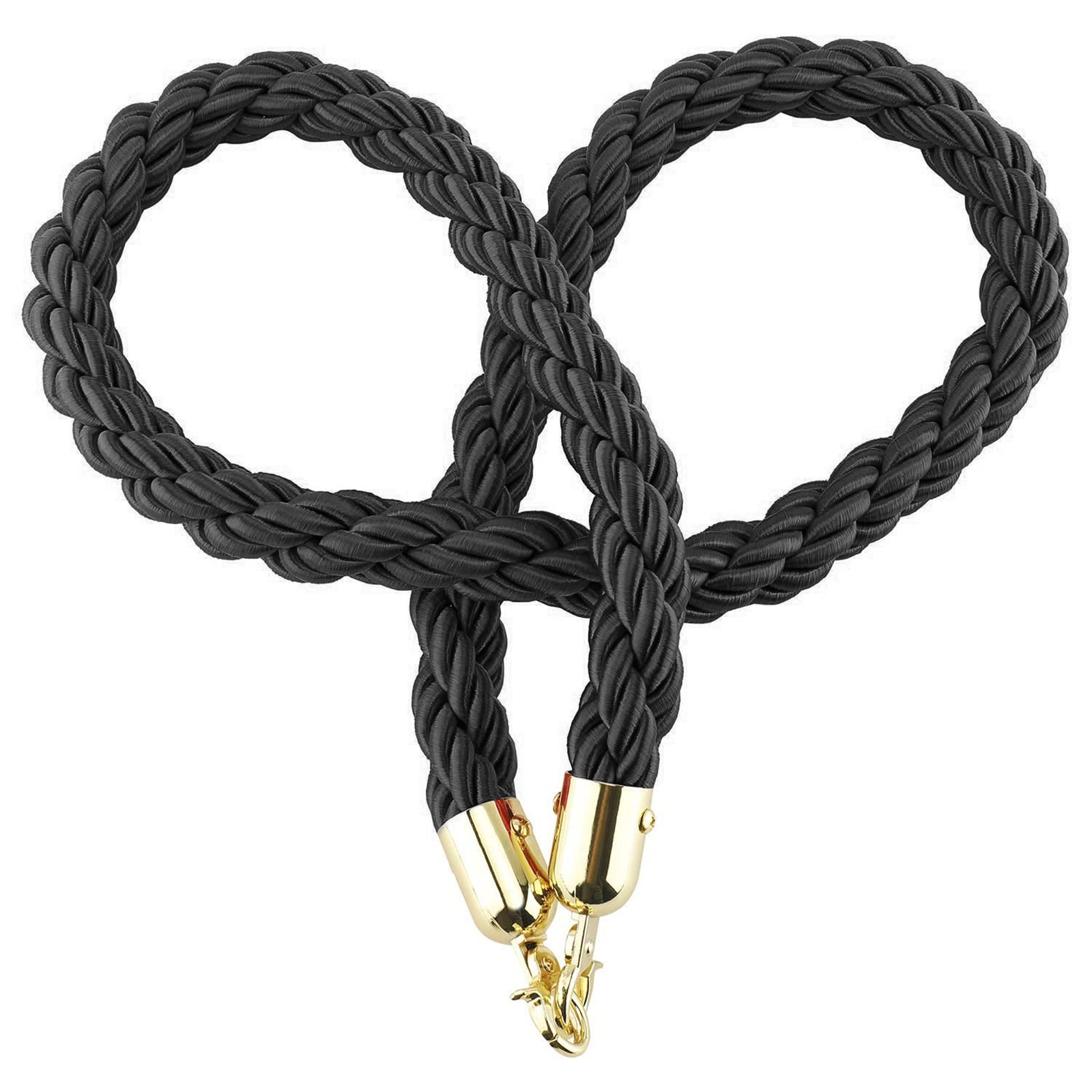 Cuerda de barrera con ganchos dorados, cuerda de soporte comercial para entrada de eventos y control de multitudes