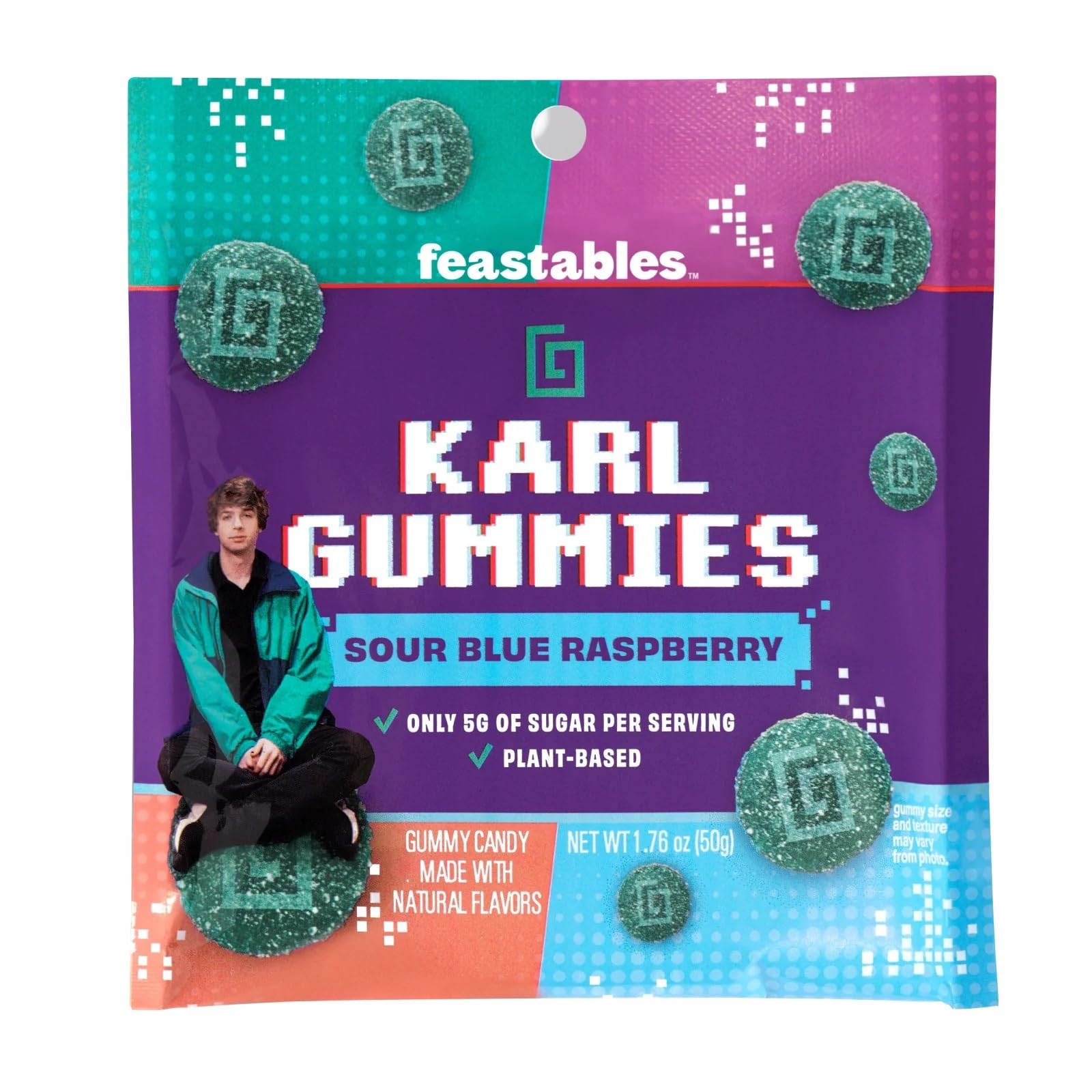 Feastables Karl Gummies Sour Blue Raspberry Gummy Candy Natural Flavors 1.76 oz (50gm) (B0CKMVF28Q) Amazon Price History, Amazon Price Tracker