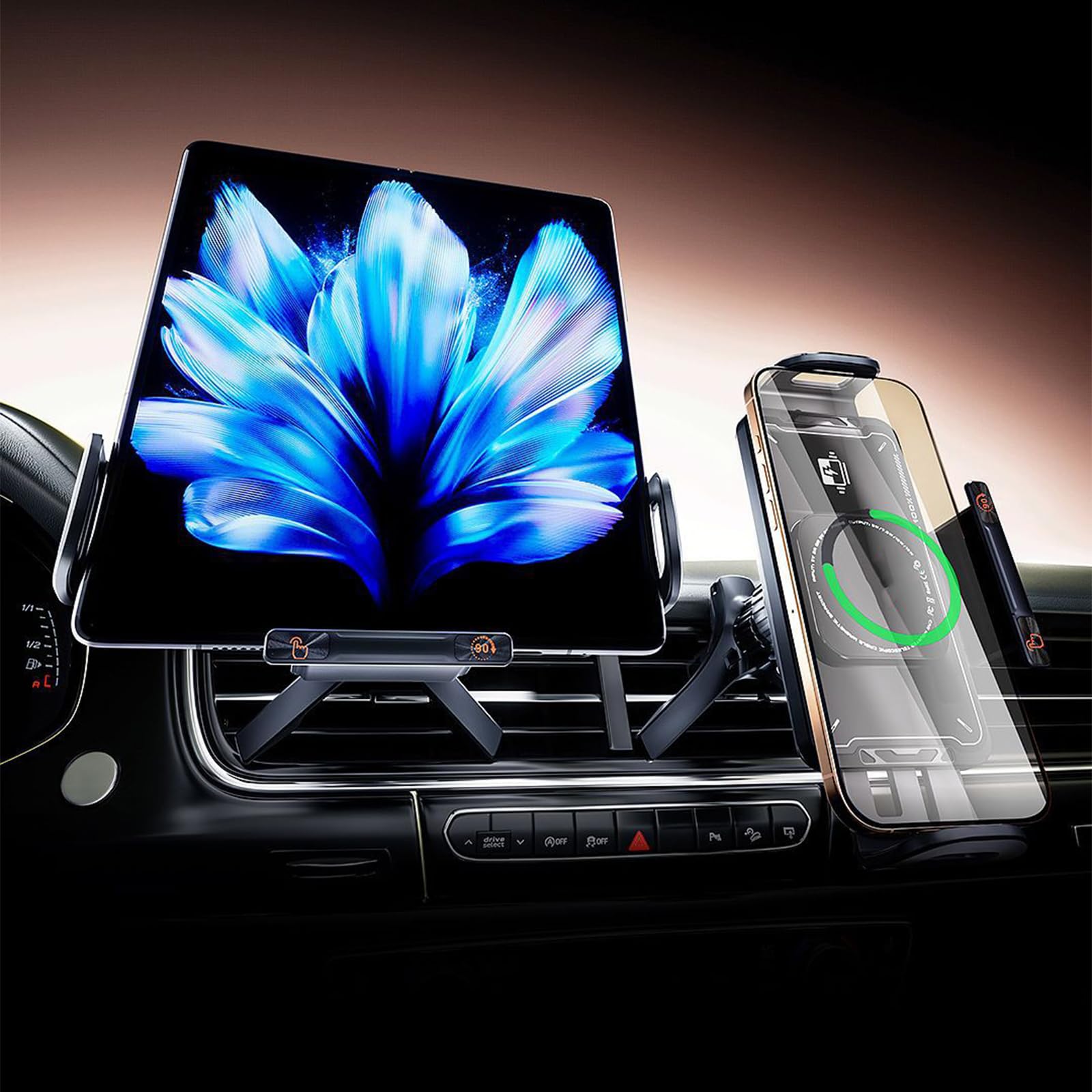 XAGMODSHN Supporto per telefono portatile, design, Car recharge down pa
