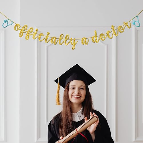 Miniatura 4 de Cartel oficial de doctor, letrero de felicitación de doctor, sobreviviente de la escuela de medicina, decoración de banderines de fiesta de