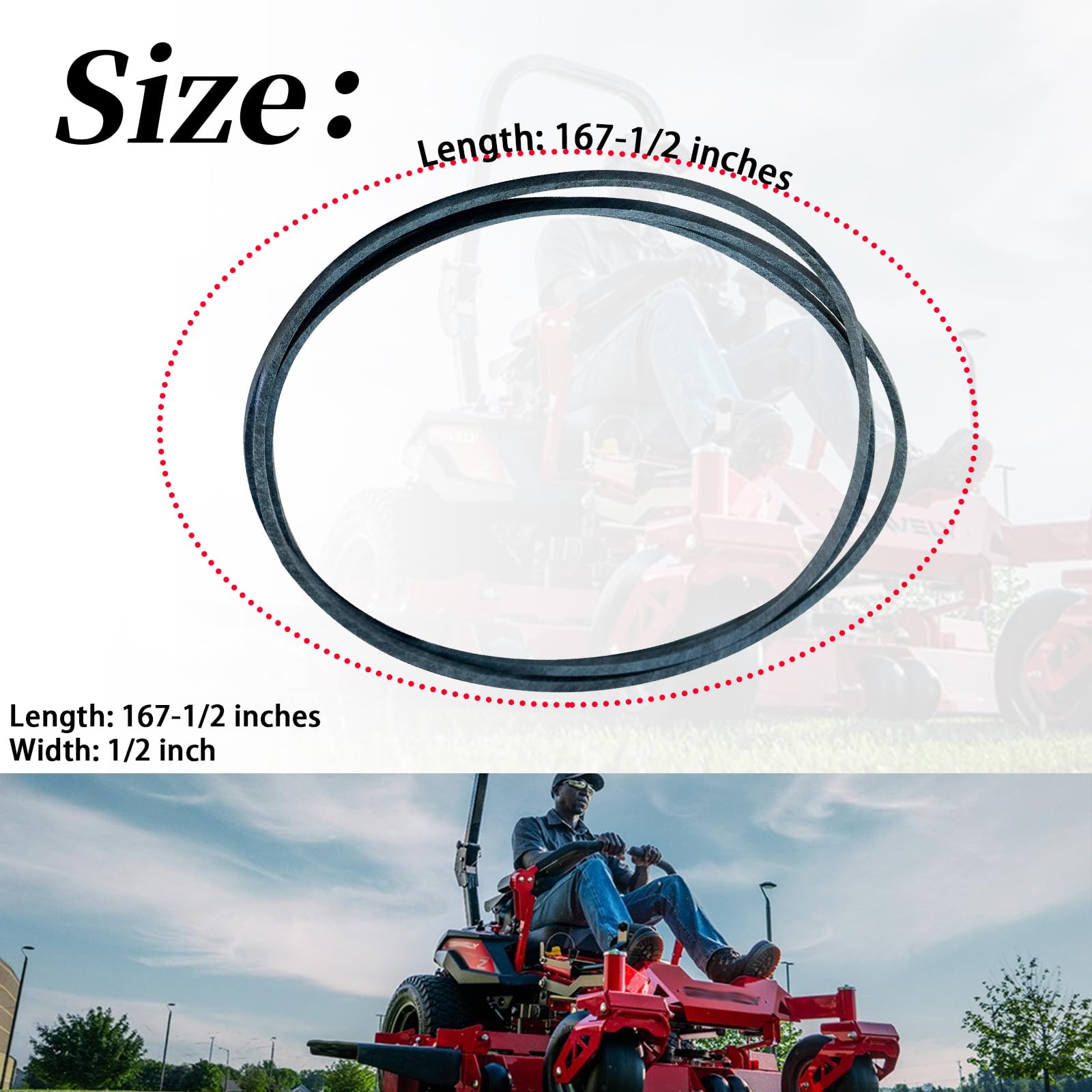 07200922 - Correa trapezoidal compatible con cortacésped Gravely ZT XL 60 de giro cero, cortacésped Ariens Ikon 60 (correa en V)
